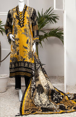 WOMEN BRUSHED BLOOMS PRINTED SELF JACQUARD SHIRT 3PC UNSTITCHED