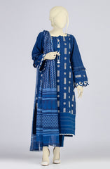 SUMMER'23 INDIGO TREAT EMBROIDERED SELF JACQUARD LAWN 3PC UNSTITCHED