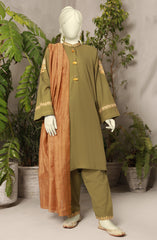 SUMMER'23 OLD BRASS STITCHED 3PC SUIT