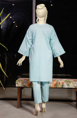 SUMMER'23 PIGEON BLUE STITCHED 2PC SUIT