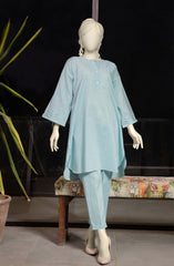 SUMMER'23 PIGEON BLUE STITCHED 2PC SUIT