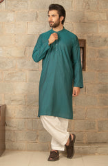 MEN KURTA SEMI FORMAL GREEN