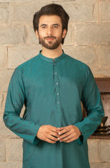 MEN KURTA SEMI FORMAL GREEN