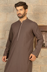 MEN KAMEEZ SHALWAR PLAIN DARK BROWN